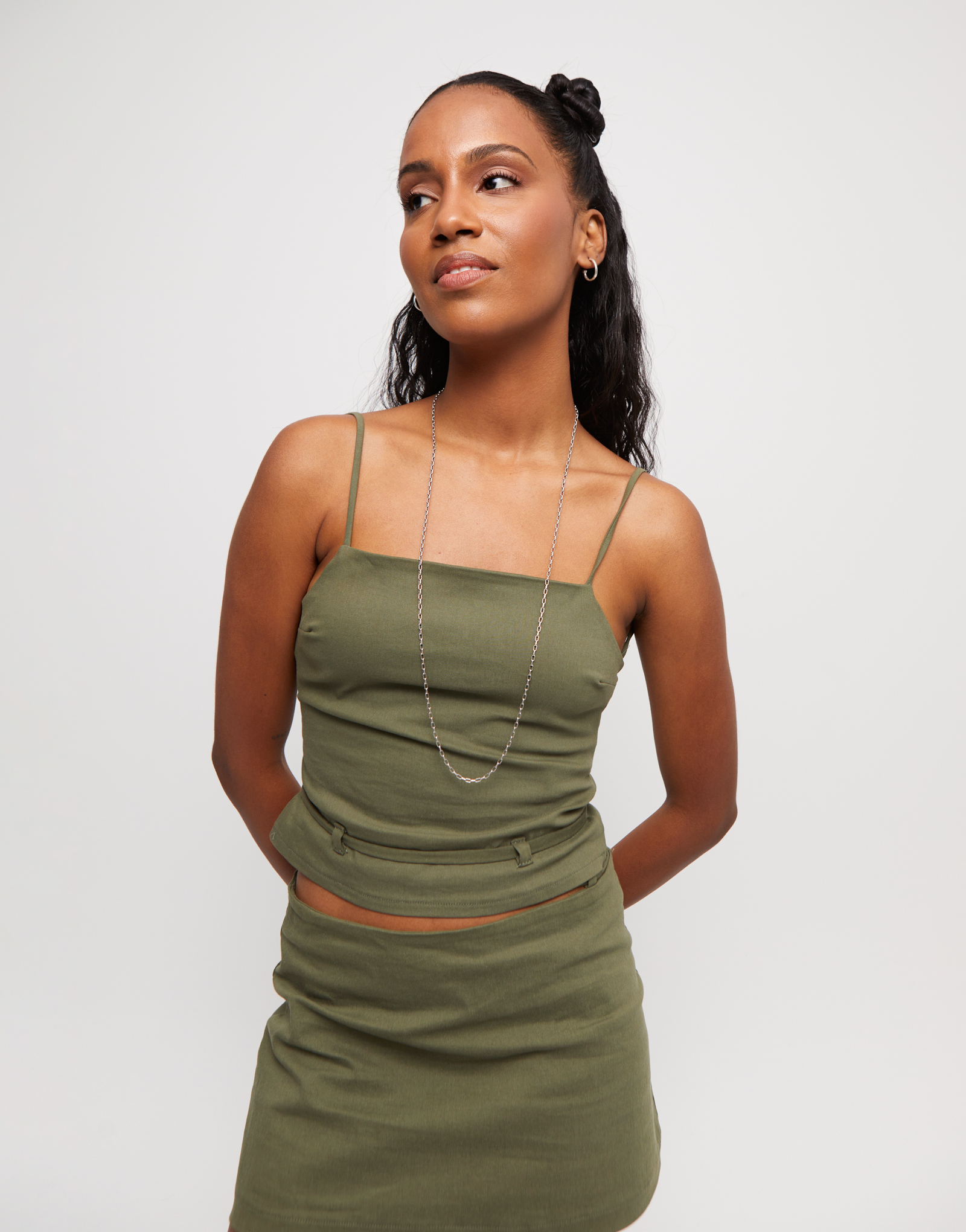 Long link chain necklace, Silver, large thumbnail